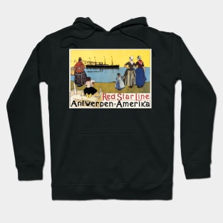 Antwerpen Amerika RED STAR LINE by Henri Cassiers c1899 Vintage Travel Wall Art Hoodie